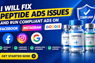 fix peptide ads issues and run compliant ads on facebook instagram and google