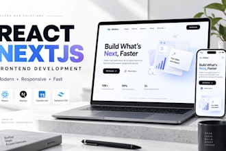 develop a modern react nextjs frontend website