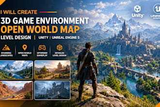 create 3d game environment open world map level design unity unreal engine 5