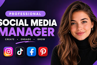 be your social media marketing manager, social media manager, content creator
