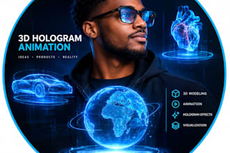 create 3d hologram logo