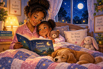 illustrate cozy bedtime stories for childrens books