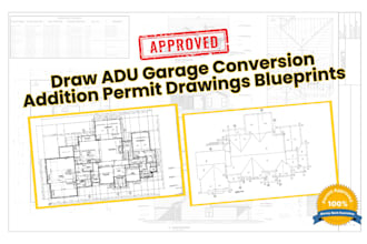 draw adu garage conversion addition permit drawings blueprints