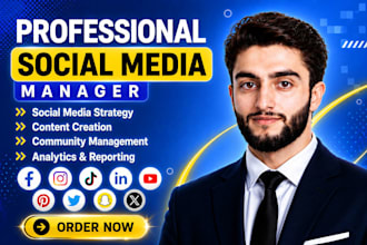 be your social media marketing manager, content creator for social media growth