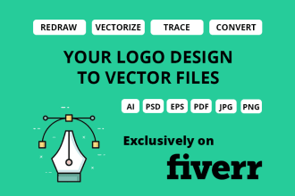redraw or vectorize your logo design in 24 hrs