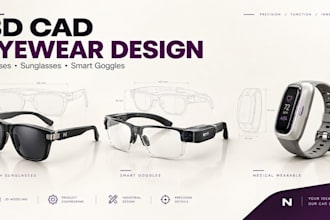 3d cad design for eyewear glasses foldable sunglasses smart medical wearables