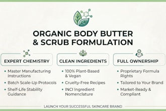 formulate organic body butter and scrub for your skincare brand