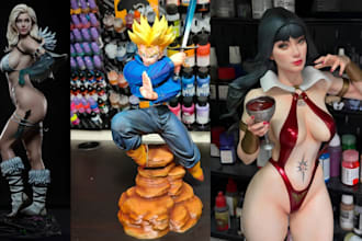 3d print and paint custom anime figure resin statue miniature bust diorama stl