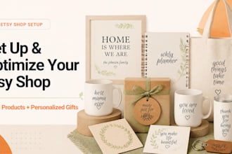 set up and optimize your etsy digital product and personalized gifts shop