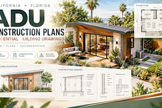 create california florida adu construction plans residential building drawings