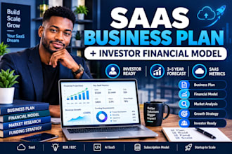 write an investor business plan and financial model saas setup