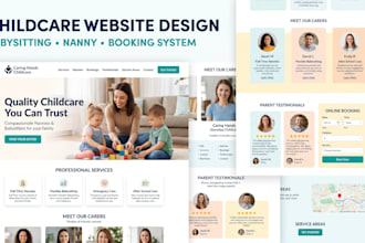 design a modern childcare, babysitting and nanny service website