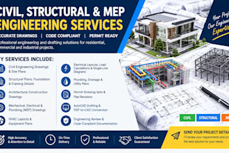 do civil and structural engineering, mep drawing, and permit