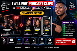 edit podcast clips for youtube shorts, reels and tiktok