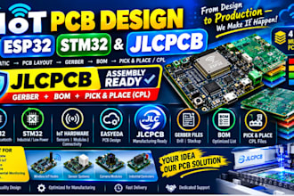 design iot pcb for esp32 stm32 and jlcpcb manufacturing ready assembly files