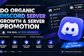 do organic discord server growth and server promotion for real active members