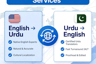 professionally translate english to urdu and arabic