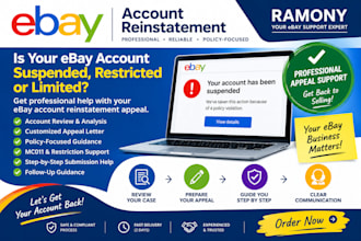 help with ebay account reinstatement and suspension appeal