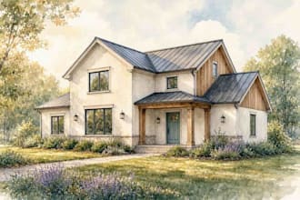 design exclusive watercolor architectural home portrait