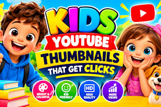 design eye catching kids youtube thumbnails that get clicks