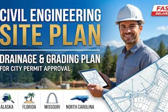 civil engineering site plan, drainage grading plan in alaska florida missouri nc