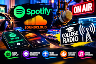 promote spotify soundcloud music promotion through college radio airplay