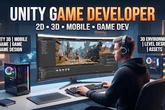 develop a unity 3d game, mobile game, 2d game and game environment