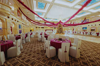 design 3d event center, wedding hall, party venue, christmas decor design