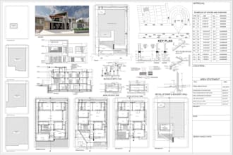 create house floor plan layout, septic tank section, civil structural 2d drawing