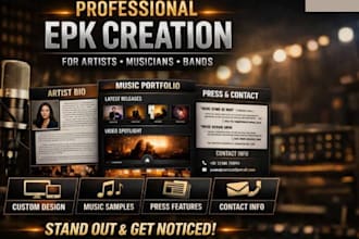 professional electronic press kit epk for artists, musicians creatives gospel