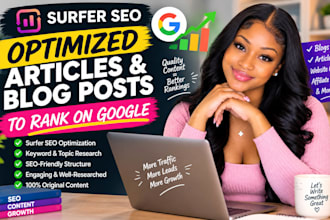 write surfer SEO optimized articles and blog posts to rank on google