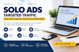 run targeted solo ads campaigns for your website and landing page