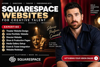 design squarespace theater website actor portfolio website director website