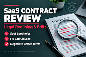 review and redline your saas commercial contract or software agreement