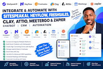 sitespeakai heyflow freshsales clay attio meetergo zapier chatbot CRM automation