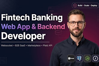 develop fintech banking web app websocket backend b2b saas marketplace plaid api