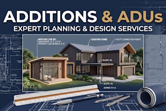 design addition plans, room extension or adu permit ready drawings