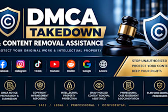 takedown harassing defaming posts facebook tiktok instagram youtube dmca