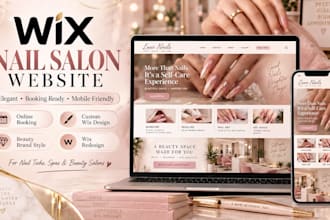 design wix nail salon website nail technician booking beauty salon website