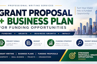 write a grant proposal and business plan for funding opportunities