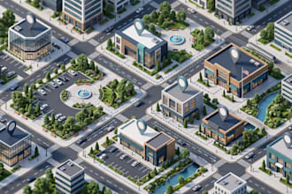 create branded business location map store locator map route map direction guide