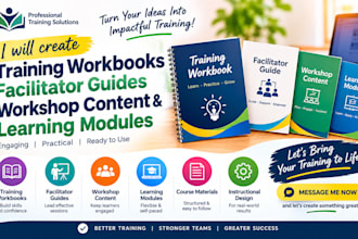 create training workbooks facilitator guide workshop content and learning module