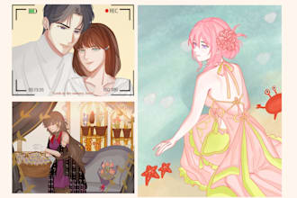 design custom anime art, fan art and oc character illustration