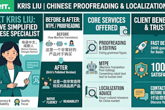 proofread polish english to chinese mtpe