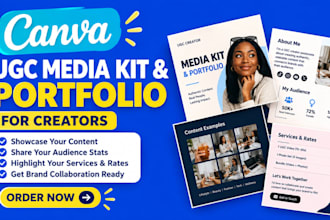 design a ugc media kit and portfolio for creators in canva