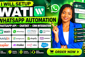 setup wati whatsapp automation whatsapp API chatbot CRM integration