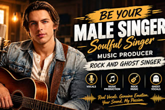 be your male singer, soulful singer, music producer,  rock and ghost singer