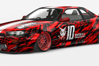 design a professional iracing car livery assetto corsa , sports car wrap