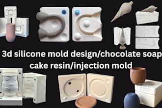 custom 3d silicone mold design for chocolate soap cake resin injection mold
