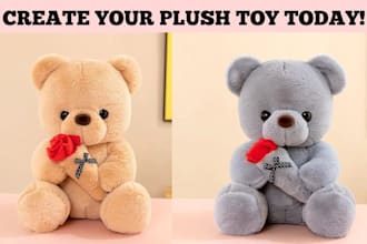 make personalized plush toy, custom plushie and stuffed animal gift